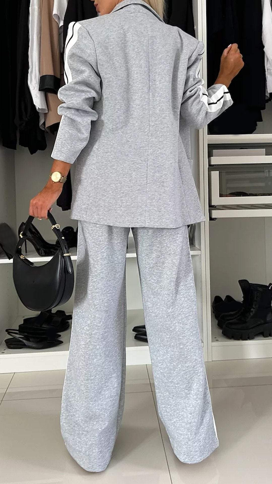 Dames Casual Colbert met Lange Mouwen en Klassieke Kraag